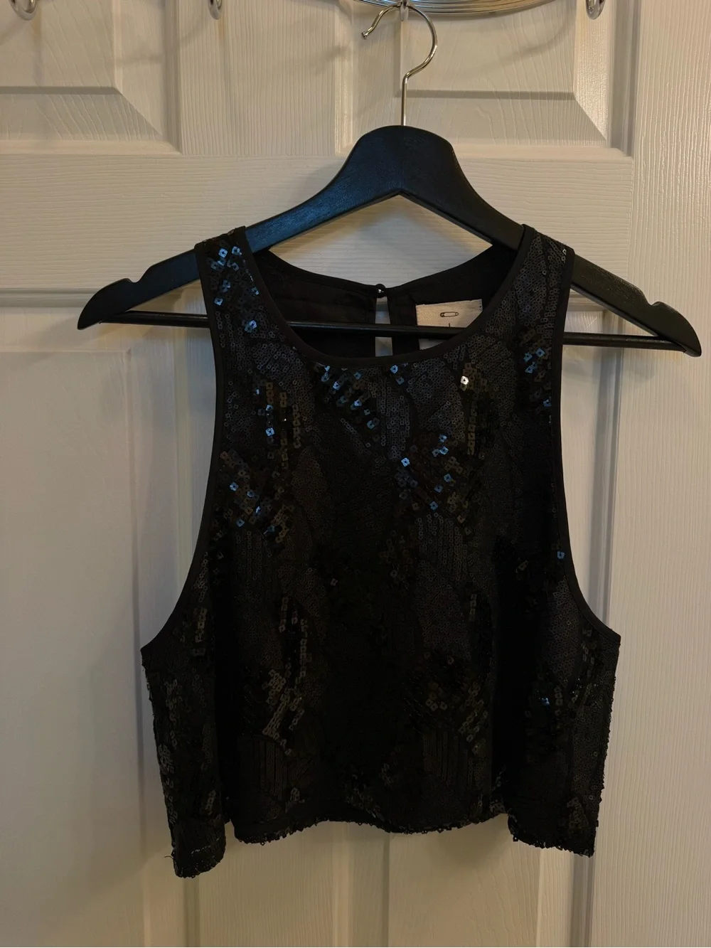 Pins & Needles Black Sequin Swing Tank from Urban Outfitters, Size Large